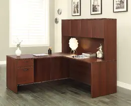 L Shaped Desk with Hutch - Napa