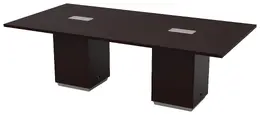 Rectangular Cube Base Conference Table with Power - Tuxedo