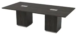 Rectangular Cube Base Conference Table with Power - Tuxedo