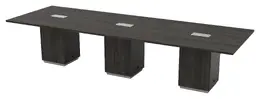 Rectangular Cube Base Conference Table with Power - Tuxedo