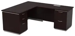 L Shaped Desk with Drawers and Power - Tuxedo