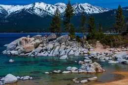 Fall at Sand Harbor - Office Wall Art - Lakes Rivers Waterfalls Seri...