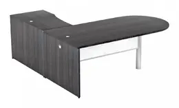 L Shaped Peninsula Desk with Glass Modesty Panel - Potenza