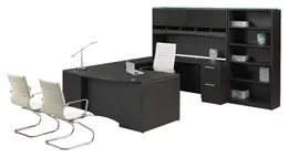 Bow Front U Shaped Desk with Storage - Potenza