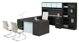 Bow Front U Shaped Desk with Storage - Potenza