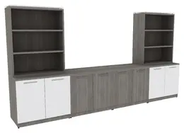 Credenza Wall Unit with Open Shelf Storage - Potenza