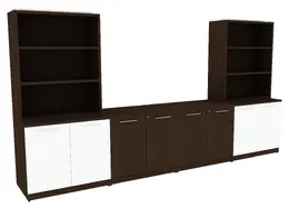 Credenza Wall Unit with Open Shelf Storage - Potenza