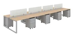 8 Person Workstation with Privacy Panels - Veloce