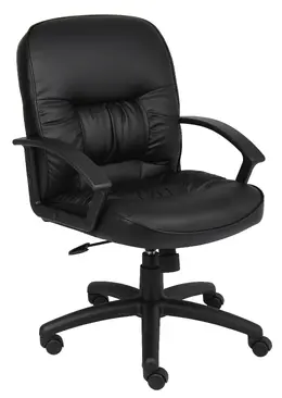 Leather Executive Mid Back Chair - LeatherPlus