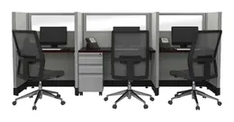 3 Person Call Center Cubicle - Systems