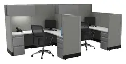 2 Person Cubicle with Power - Systems