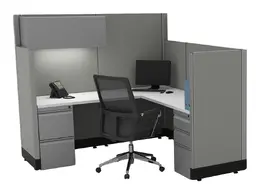 L Shaped Cubicle with Power - Systems