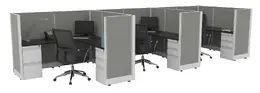 3 Person Cubicle with Power - Systems