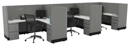 3 Person Cubicle with Power - Systems