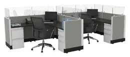 2 Person Cubicle with Power - Systems