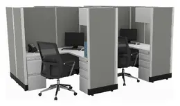 4 Person Cubicle with Power - Systems