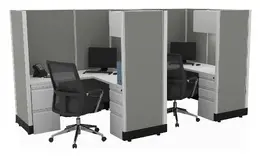 2 Person Cubicle with Power - Systems