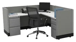 L Shaped Cubicle with Power - Systems