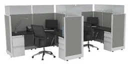 2 Person Cubicle with Power - Systems