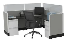 L Shaped Cubicle with Power - Systems