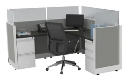 L Shaped Cubicle with Power - Systems