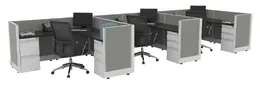 3 Person Cubicle with Power - Systems