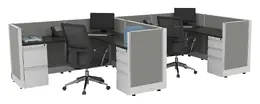 2 Person Cubicle with Power - Systems