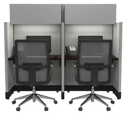 2 Person Call Center Cubicle with Power - Systems