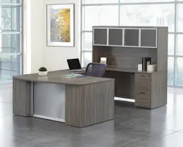 Bow Front U Shaped Desk with Hutch - Napa