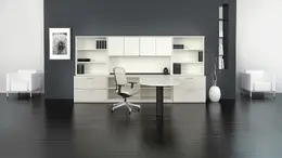 L Shaped Peninsula Desk with Storage - Concept 400E