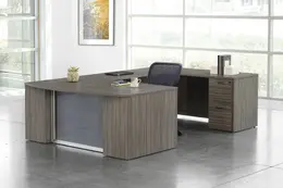 Bow Front U Shape Desk with Drawers - Napa