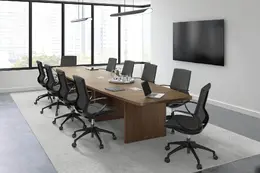Boat Shaped Conference Table and Chairs Set - PL Laminate