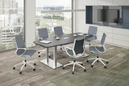Boat Shaped Conference Table and Chairs Set - PL Laminate