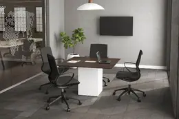 Cube Base Conference Table and Chairs Set - PL Laminate