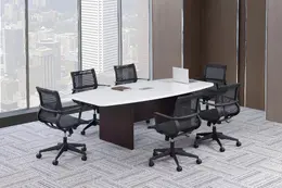 Modern Boat Shaped Conference Table - PL Laminate