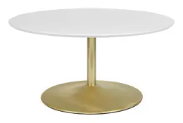 Modern Coffee Table with Metal Pedestal - Work Smart