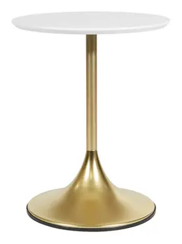 Modern Side Table with Metal Pedestal - Work Smart