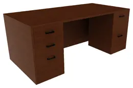 Double Pedestal Desk - Amber