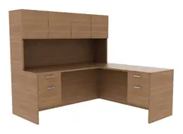 Desk with Hutch and Drawers - Amber