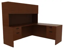 Desk with Hutch and Drawers - Amber