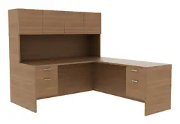 Desk with Hutch and Drawers - Amber