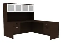 Desk with Hutch and Drawers - Amber