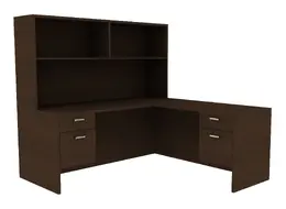 Office Desk with Hutch - Amber