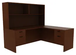 Office Desk with Hutch - Amber