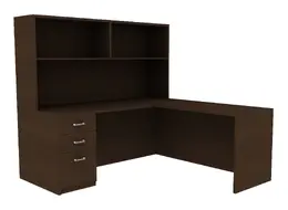 Desk with Hutch and Drawers - Amber