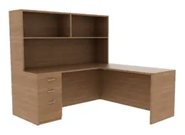 Desk with Hutch and Drawers - Amber