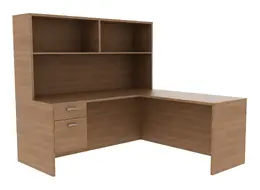 U-Shaped Desk with Hutch - Amber