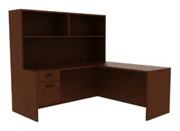 U-Shaped Desk with Hutch - Amber