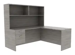 U-Shaped Desk with Hutch - Amber