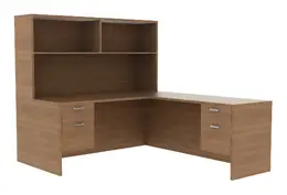 Office Desk with Hutch - Amber